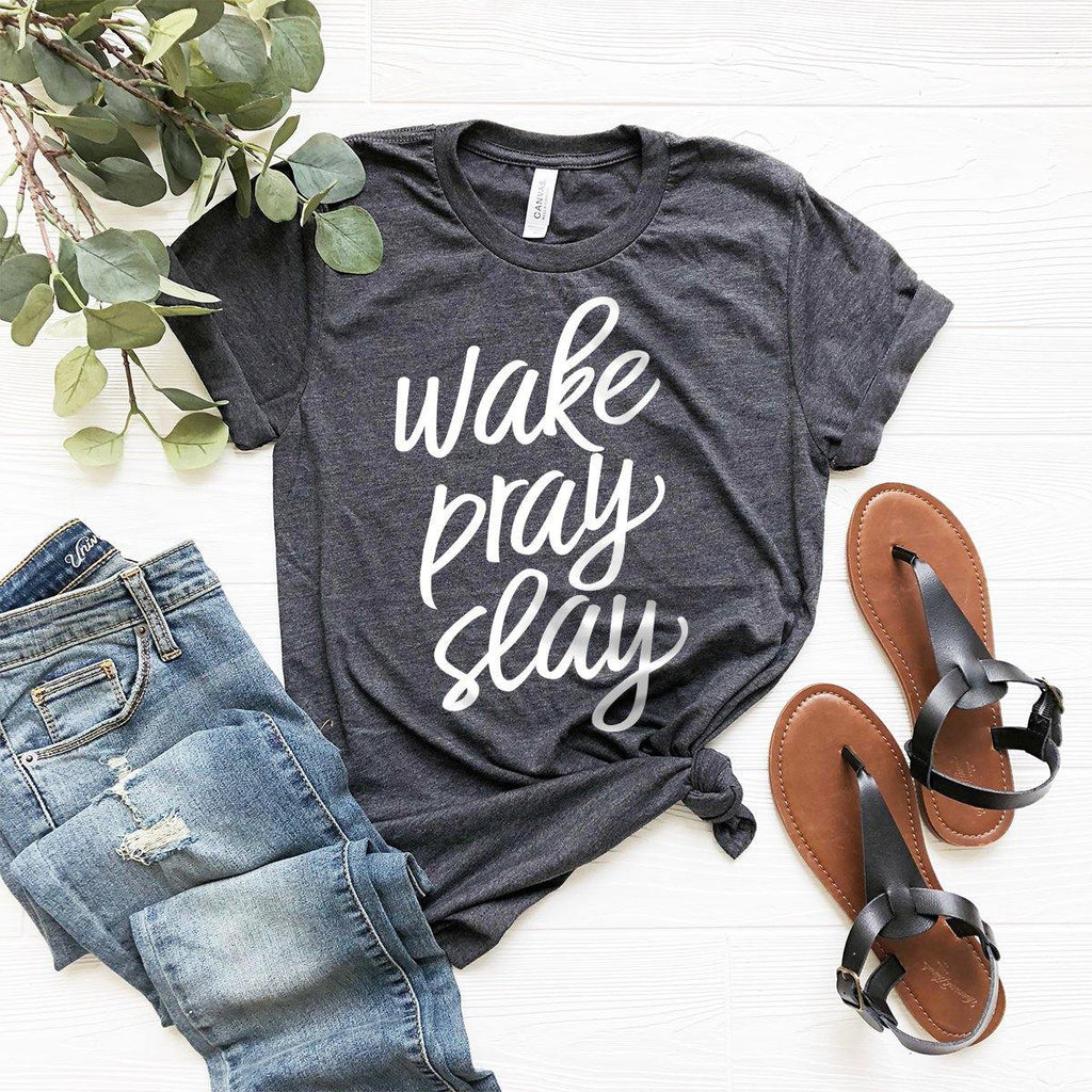 Wake Pray Slay T-Shirt, Christian Shirt, Apparel, Faith product image 2