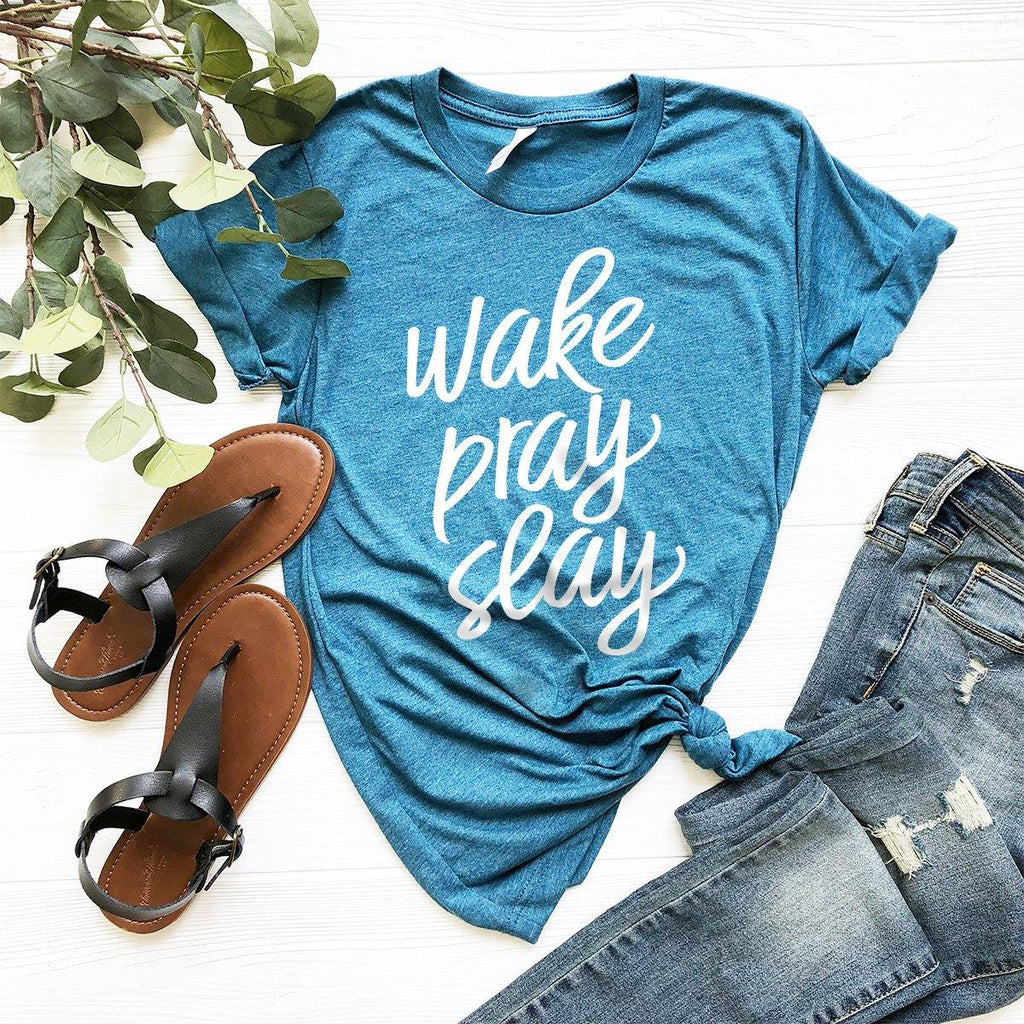 Wake Pray Slay T-Shirt, Christian Shirt, Apparel, Faith product image 5
