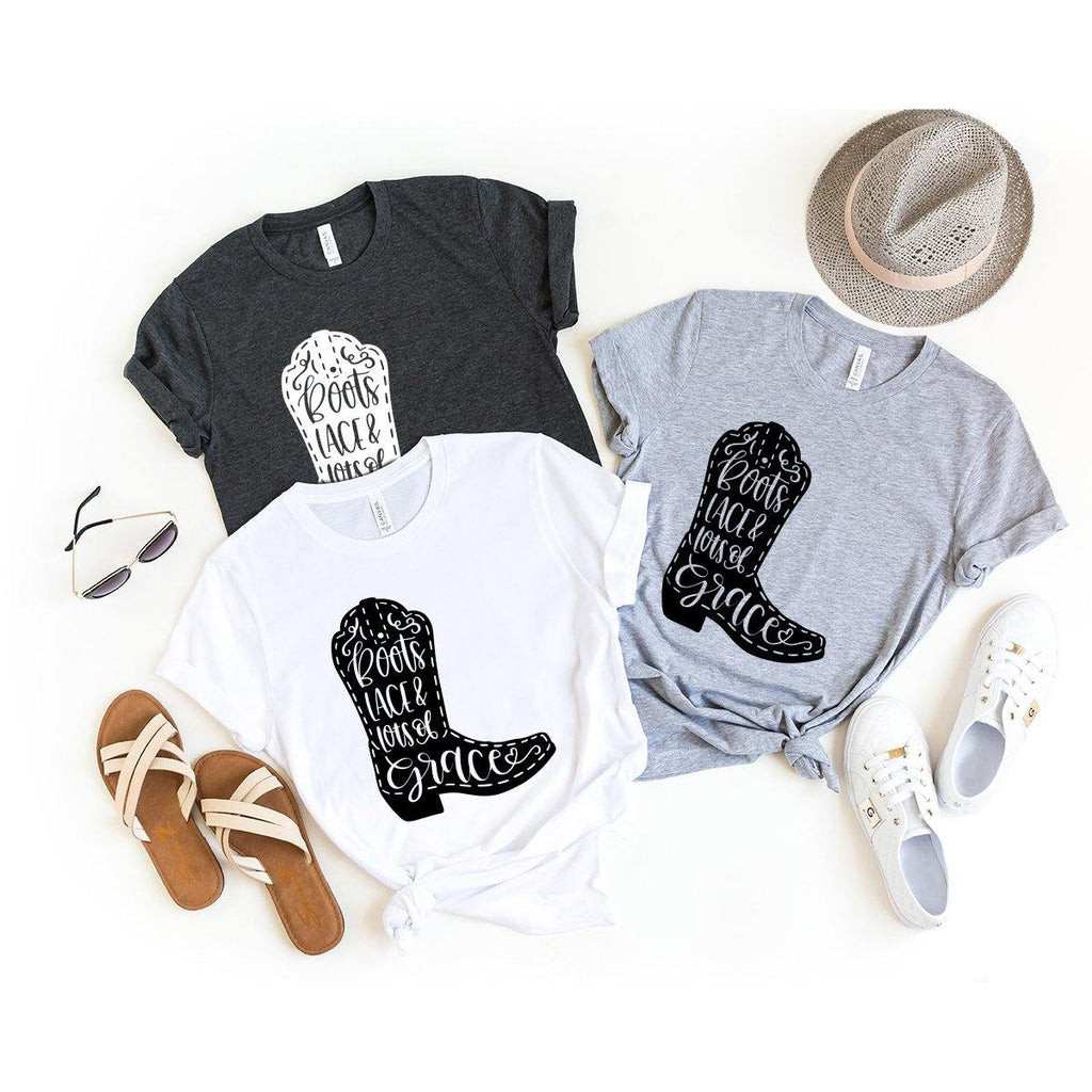Boots Lace And Lots Of Grace Shirt, Cowgirl Southern product image 4