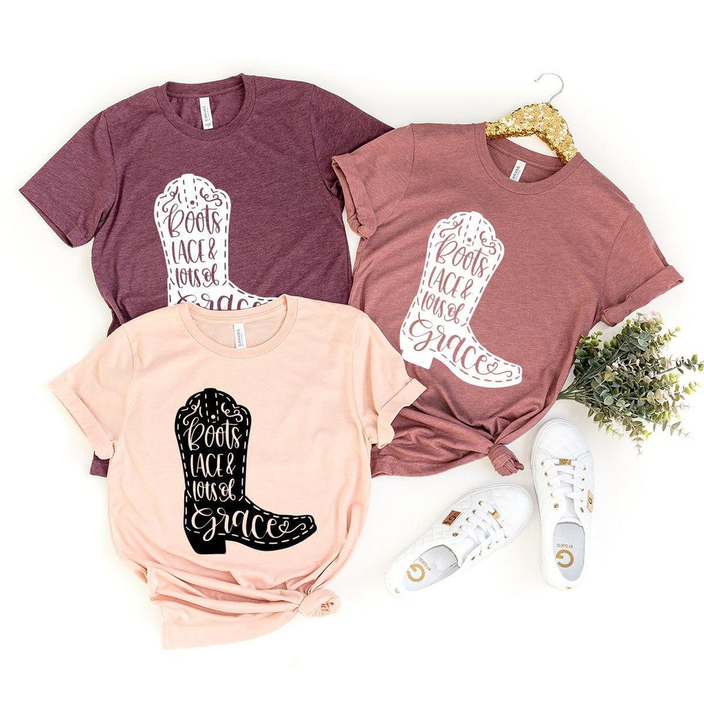 Boots Lace And Lots Of Grace Shirt, Cowgirl Southern product image 3