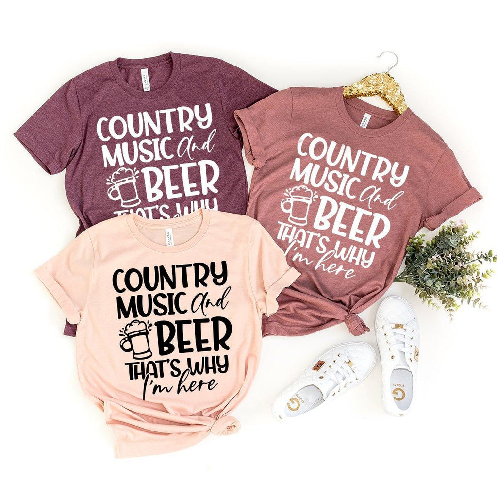 Country Music Festival Shirt, And Beer That's Why I Am Hear product image 2