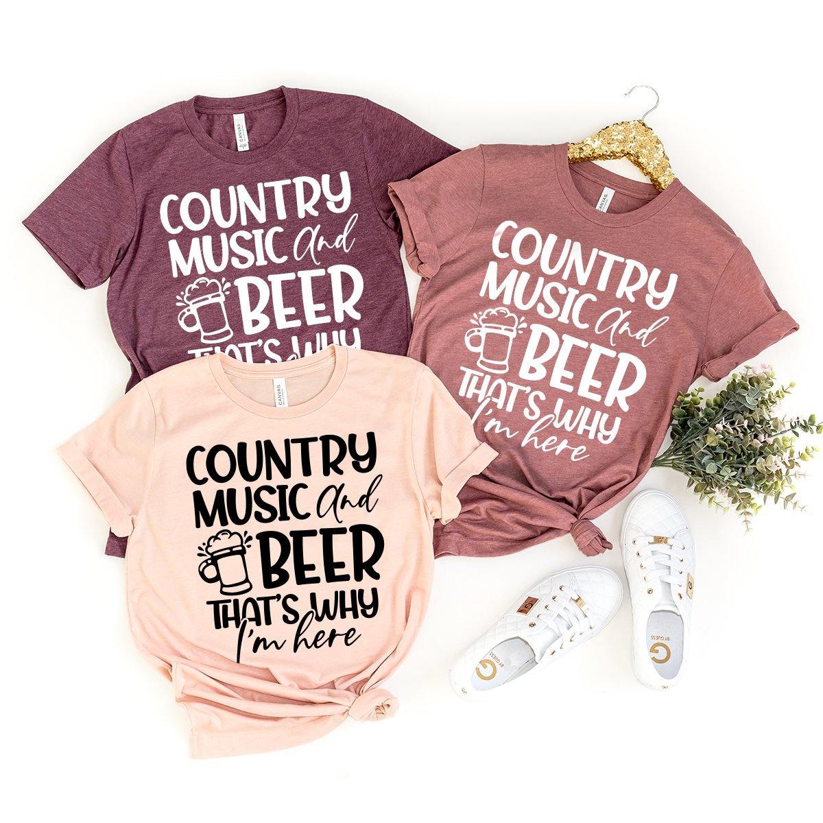 Country Music Festival Shirt, And Beer That's Why I Am Hear product image 2