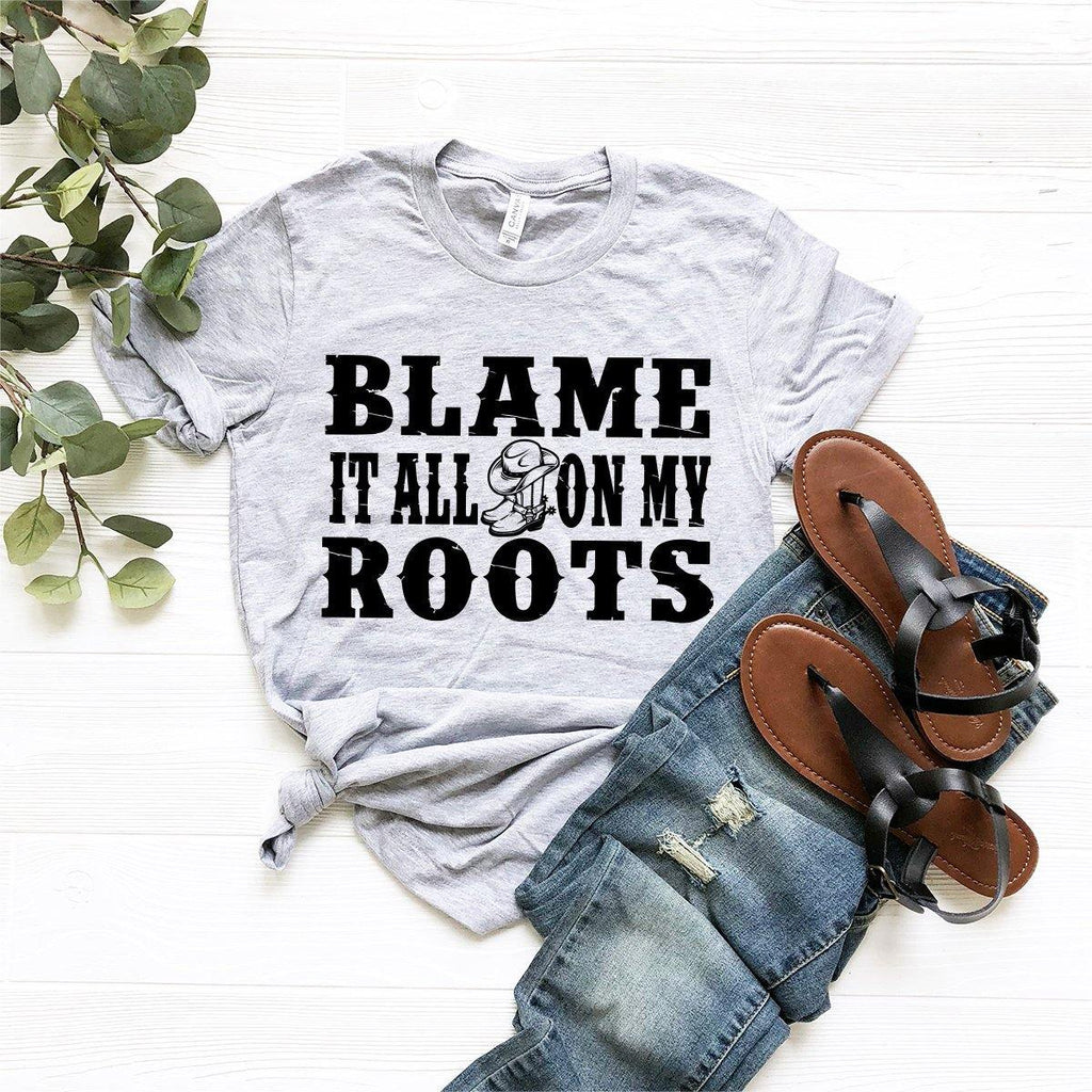 Country Song Shirt, Music Blame It All On My Roots Western product image 1