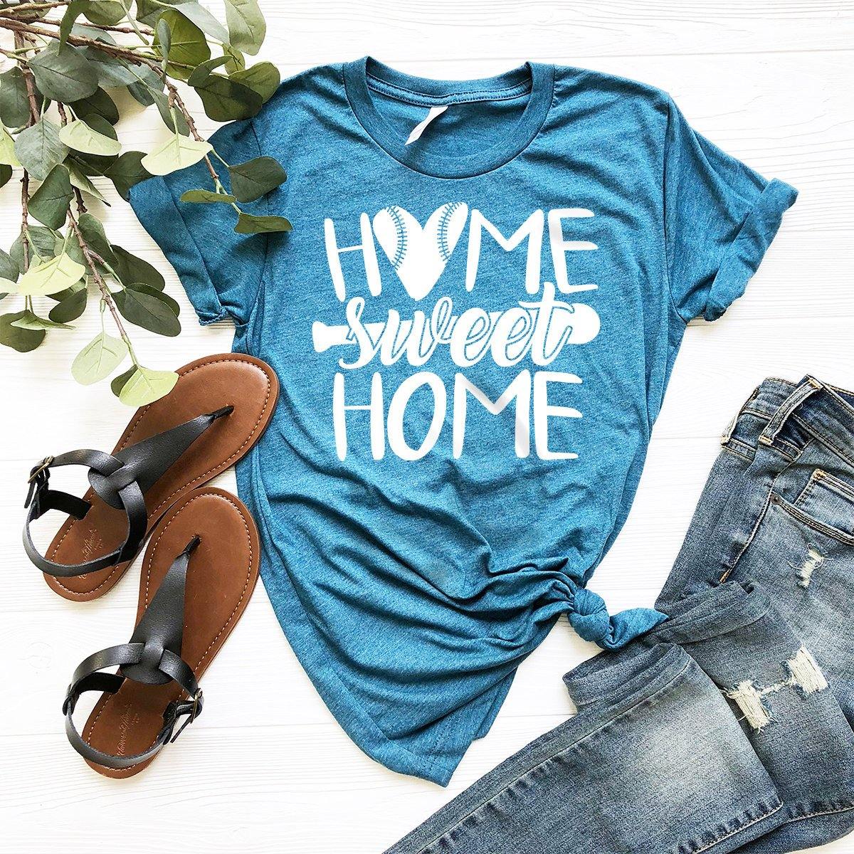 Baseball Home Sweet Shirt, T-Shirt, Softball Player Gift product image 5