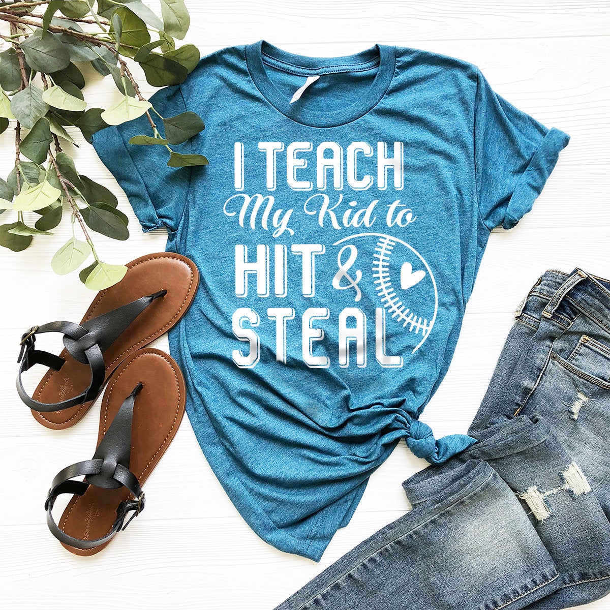 I Teach My Kid To Hıt And Steal Shirt, Baseball Player product image 5