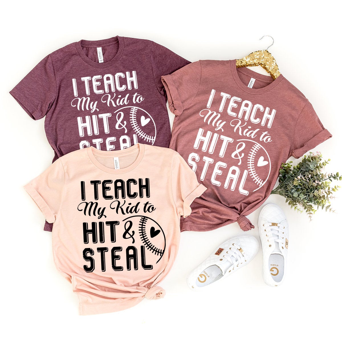 I Teach My Kid To Hıt And Steal Shirt, Baseball Player product image 3