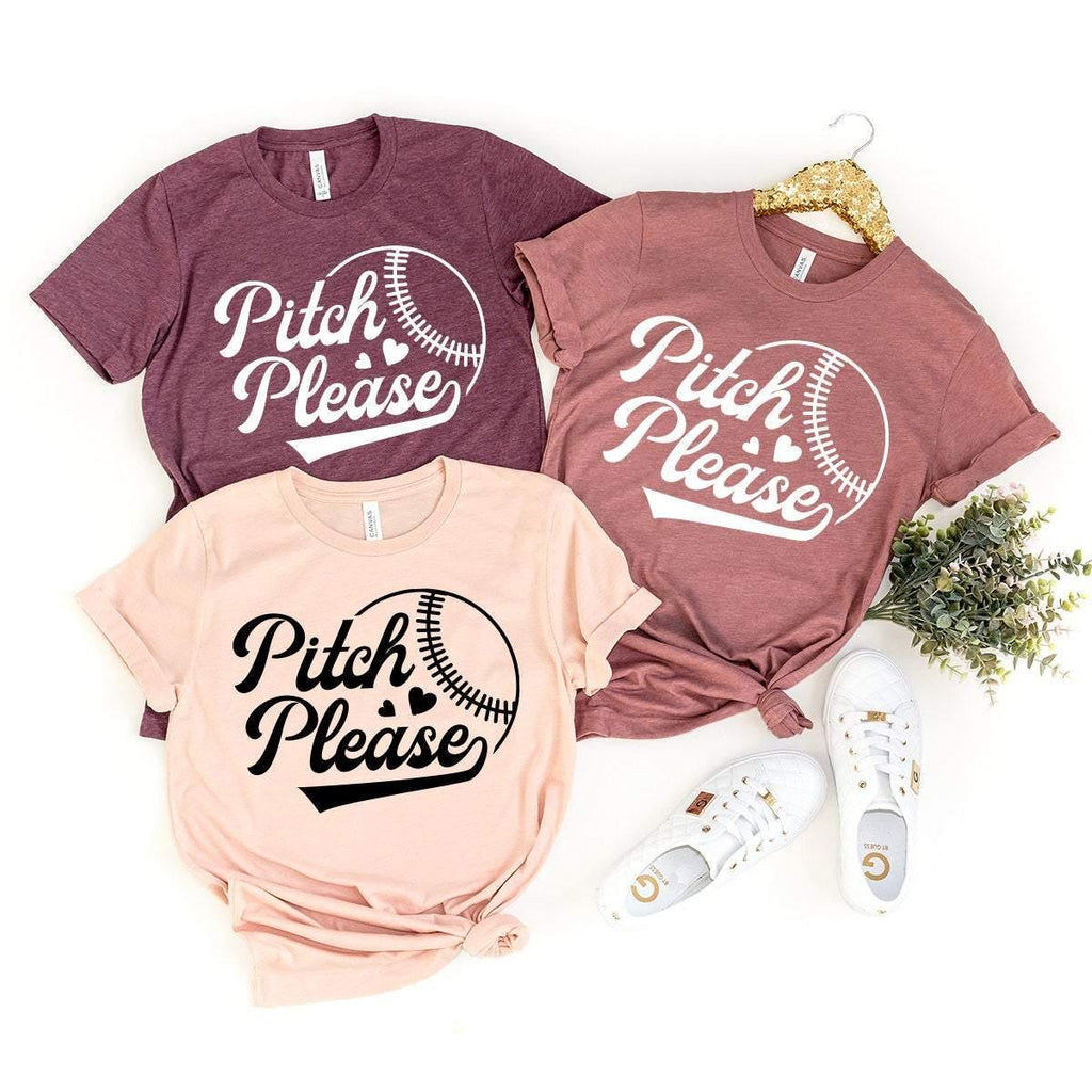 Cute Baseball T-Shirt, Pitch And Please Shirt, Fan Mom product image 3