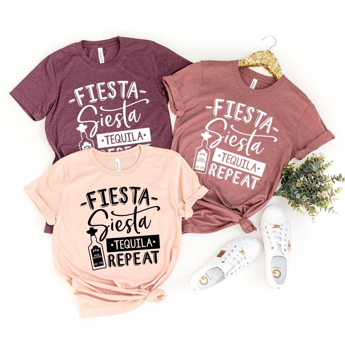 Fiesta Siesta Tequila Repeat Shirt, Drinking Shirts product image 3