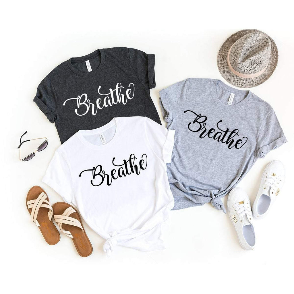 Breathe Shirt, Inspirational Yoga Tee, Relax For Women, Gift product image 3