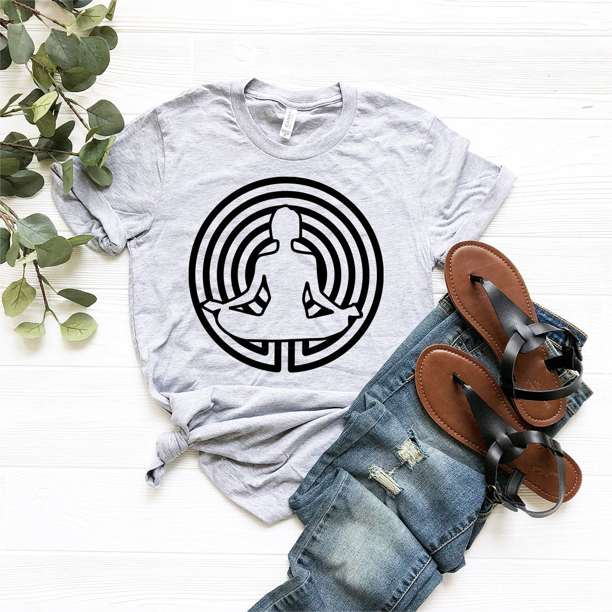 Meditating Women Shirt, Yoga Meditation Inspirational product image 1