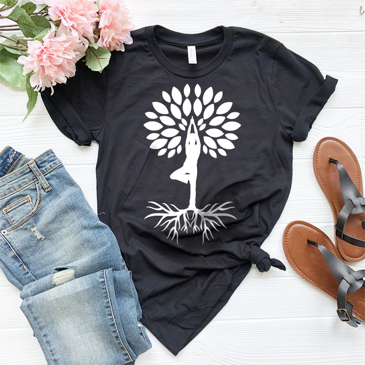 Yoga Shirt, Tree T-Shirt, Meditation Yogie Lover Tee, Funny product image 2