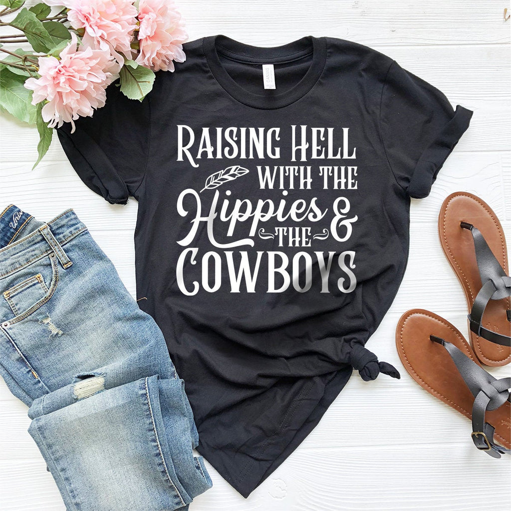 Raising Hell With The Hippies And Cowboys Shirt, Southern product image 2