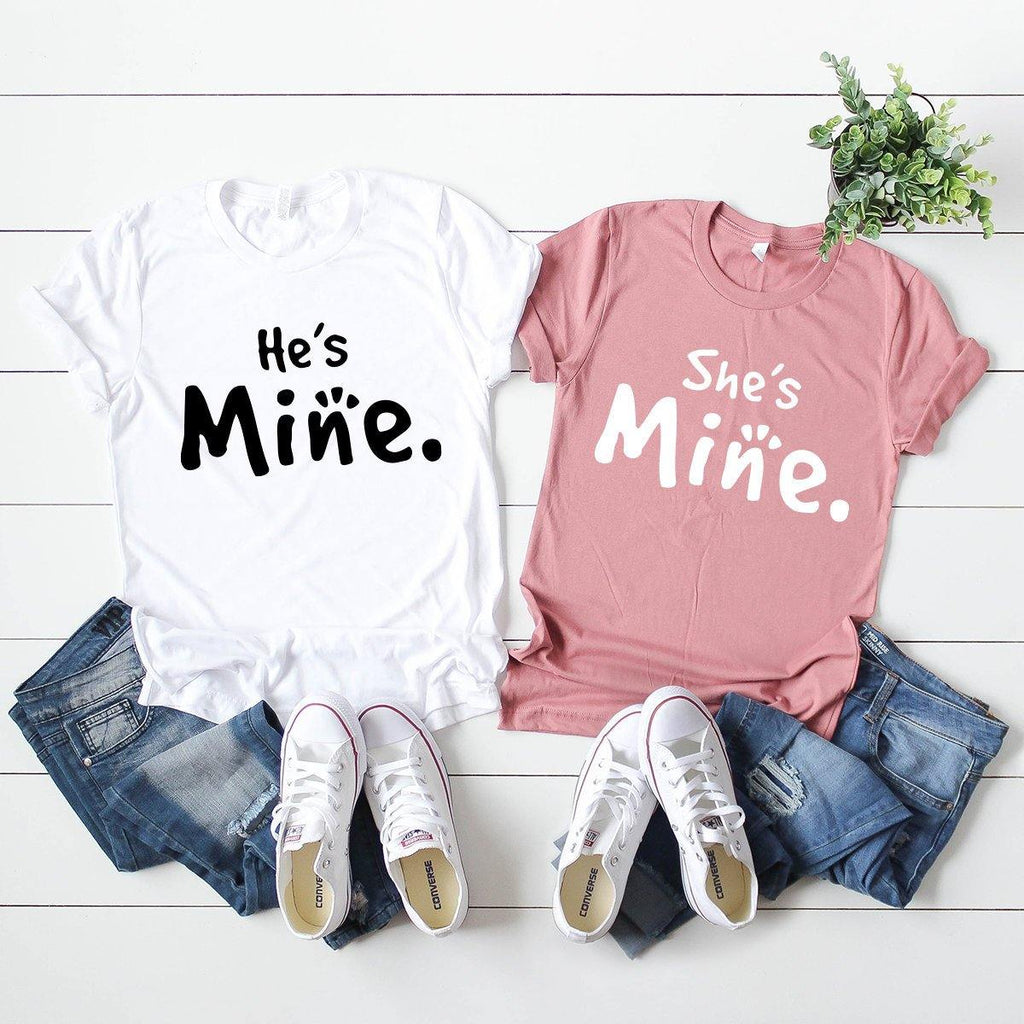 Matching Couple Shirt, He's Mine T-Shirt, She's Funny product image 1