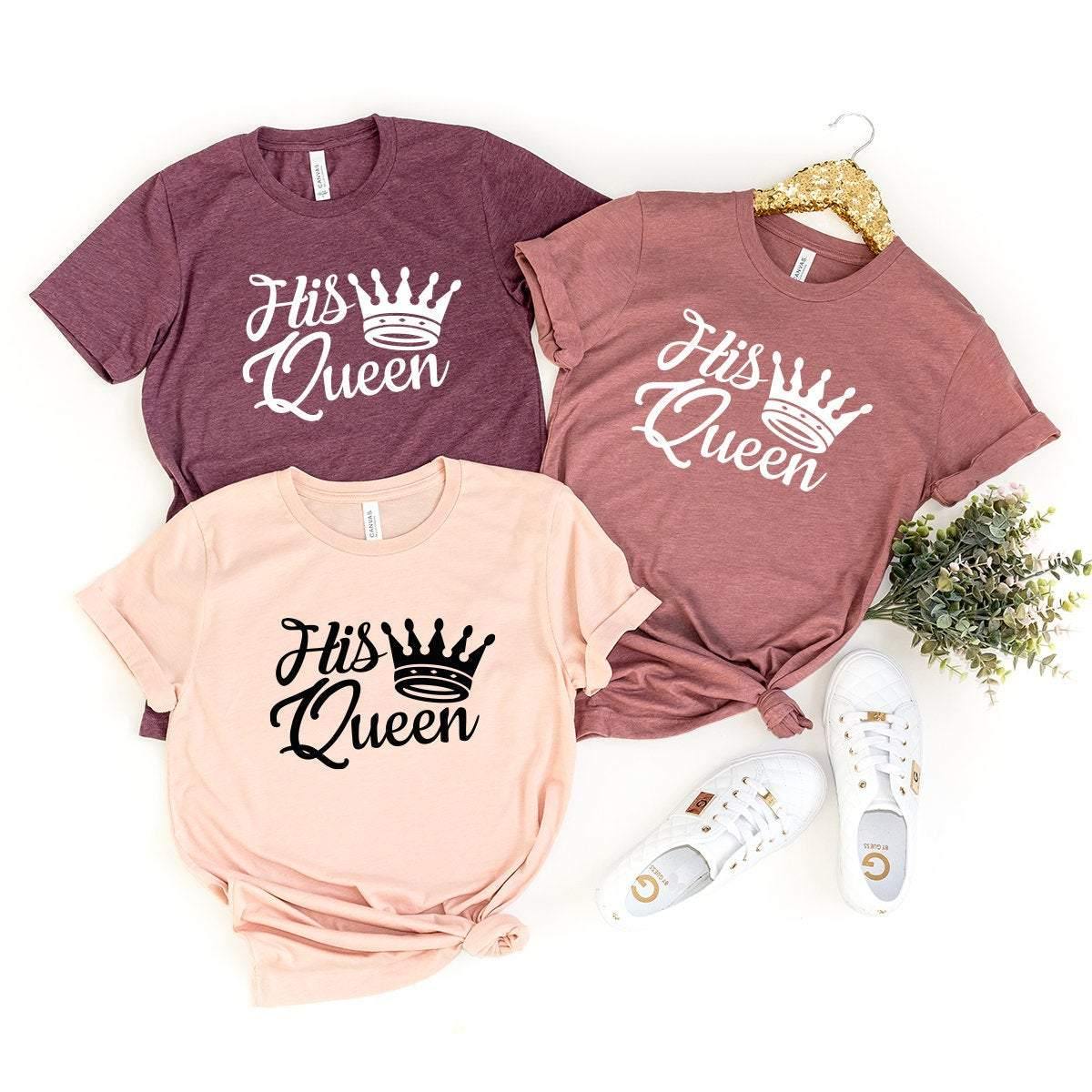 Couples Matching Shirt, Husband Wife His Quenn Her King product image 3