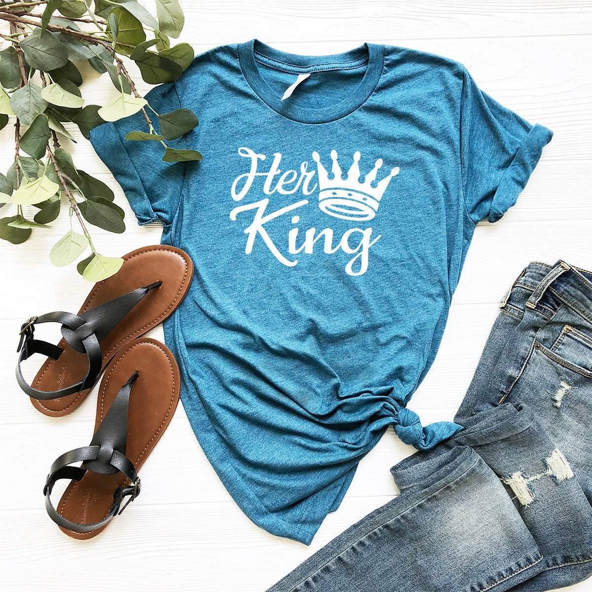 Couples Matching Shirt, Husband Wife His Quenn Her King product image 5