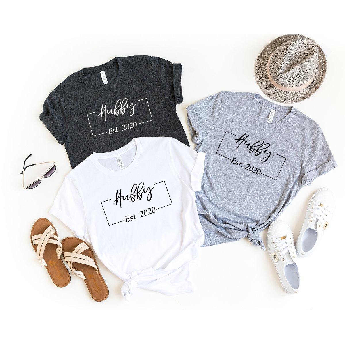 Hubby Wifey Shirts,Honeymoon T-Shirt, Matching Couple product image 3