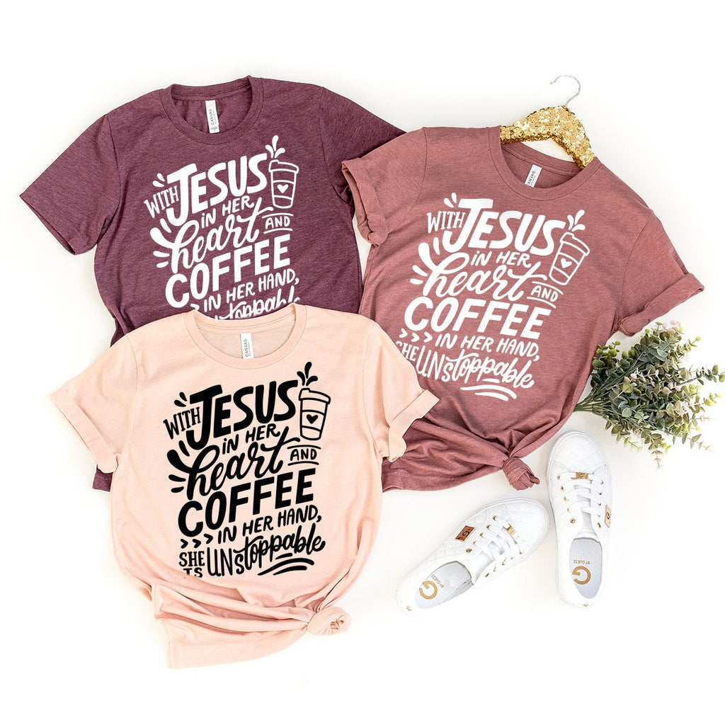 Jesus And Coffee Shirt, Shirt,Coffee Lover With In Her product image 3