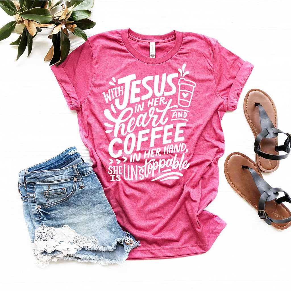 Jesus And Coffee Shirt, Shirt,Coffee Lover With In Her product image 1