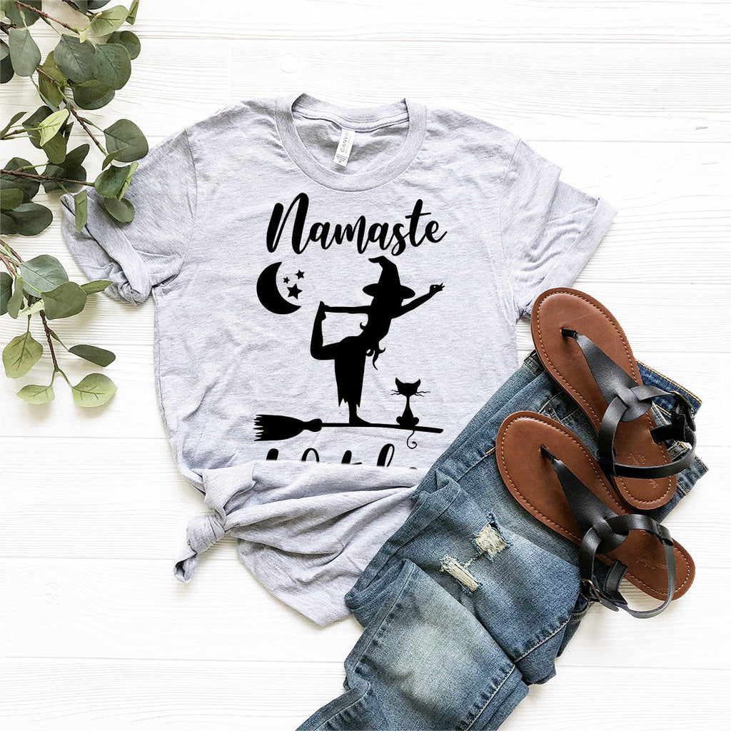 Namaste Witches T-Shirt, Halloween Shirt, Fall Yoga Tee product image 4