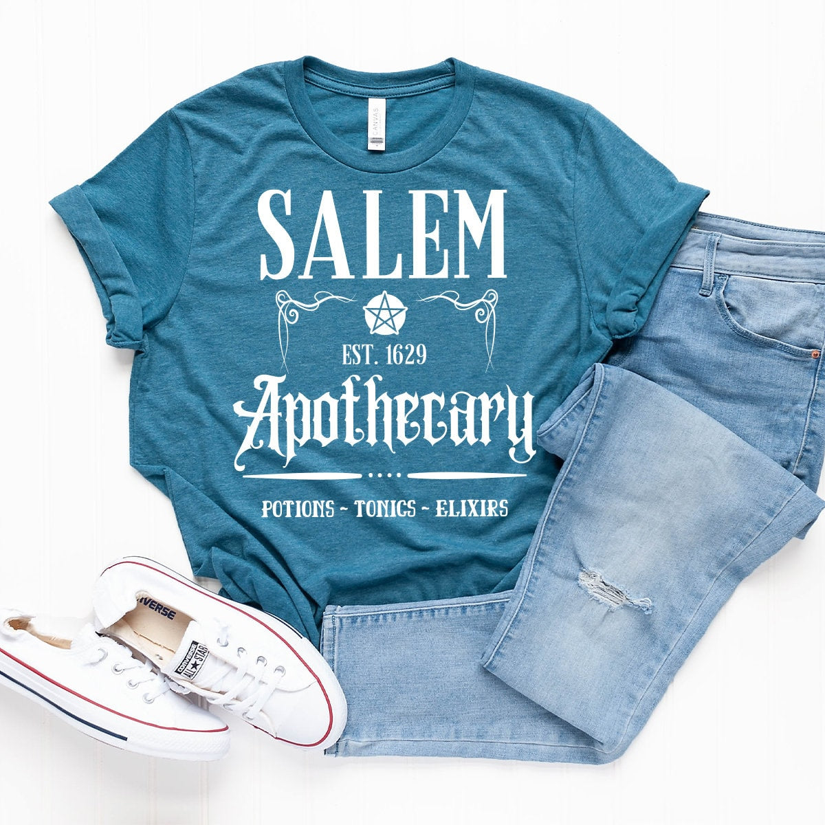 Salem Apothecary T-Shirt, Halloween Witch Sisters Shirt product image 2