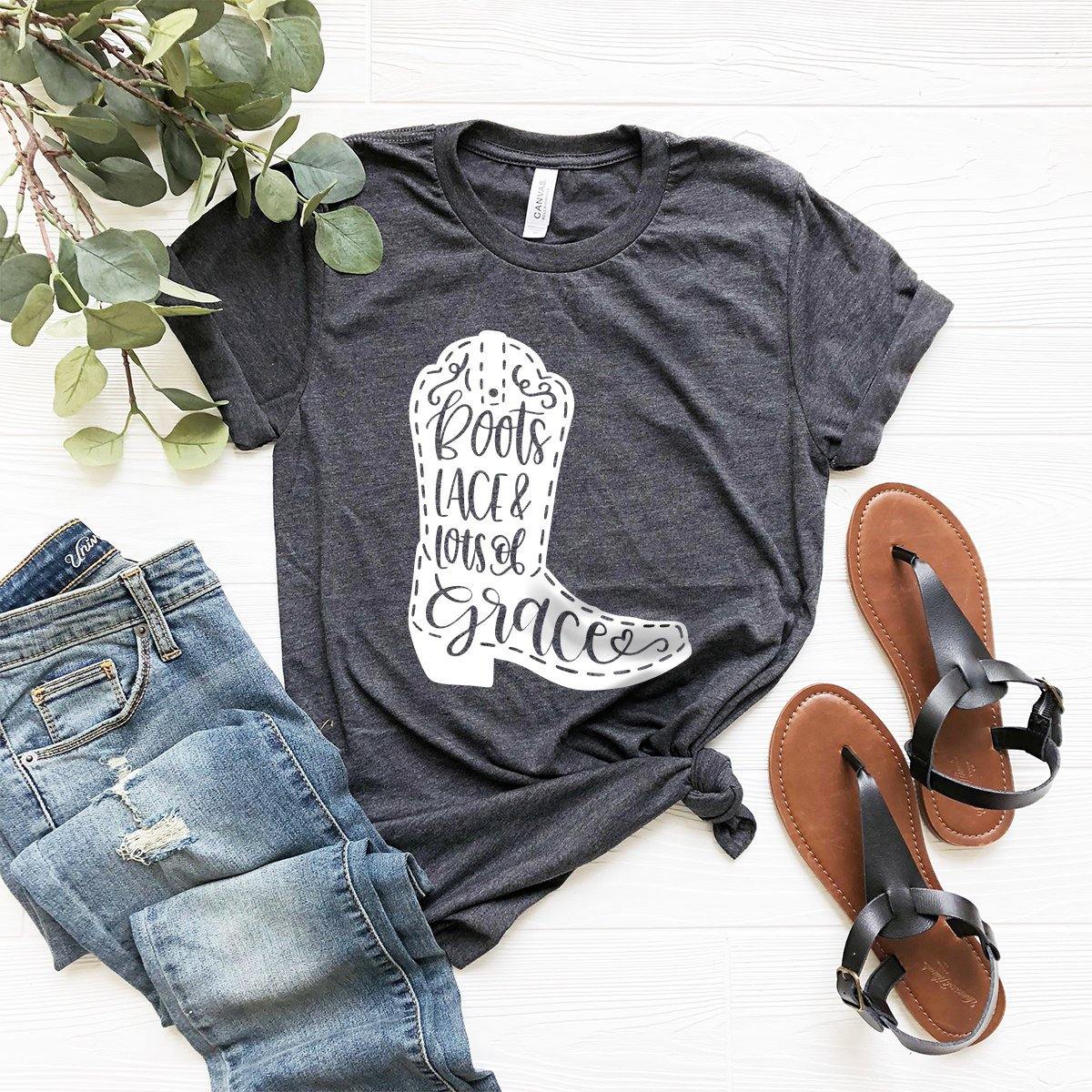 Boots Lace And Lots Of Grace Shirt, Cowgirl Southern product image 5