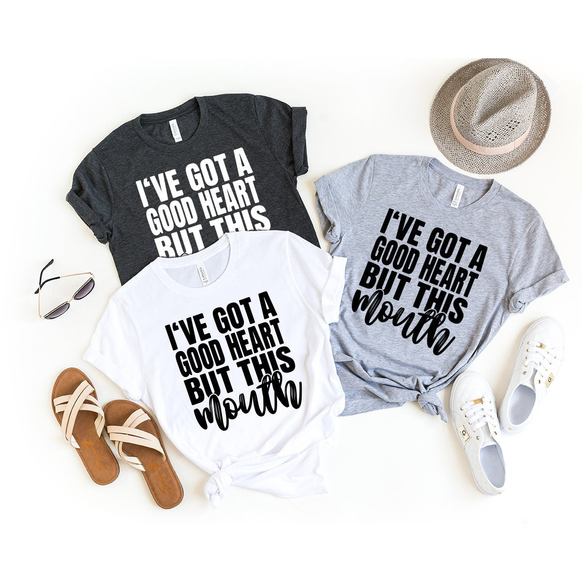 I've Got A Good Heart But This Mouth T-Shirt, Sarcastic product image 4