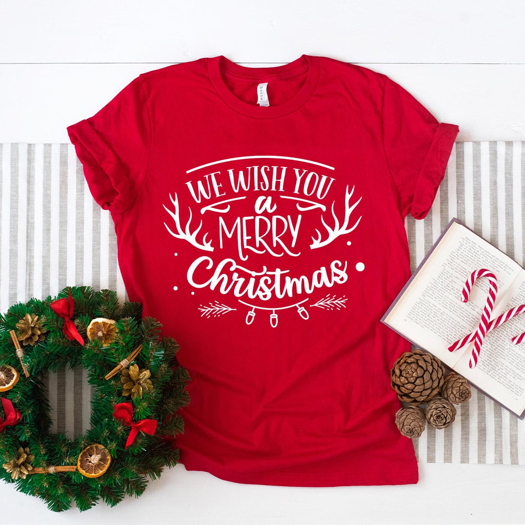 We Wish You A Merry Christmas T-Shirt, Party Tee, Graphic product image 1
