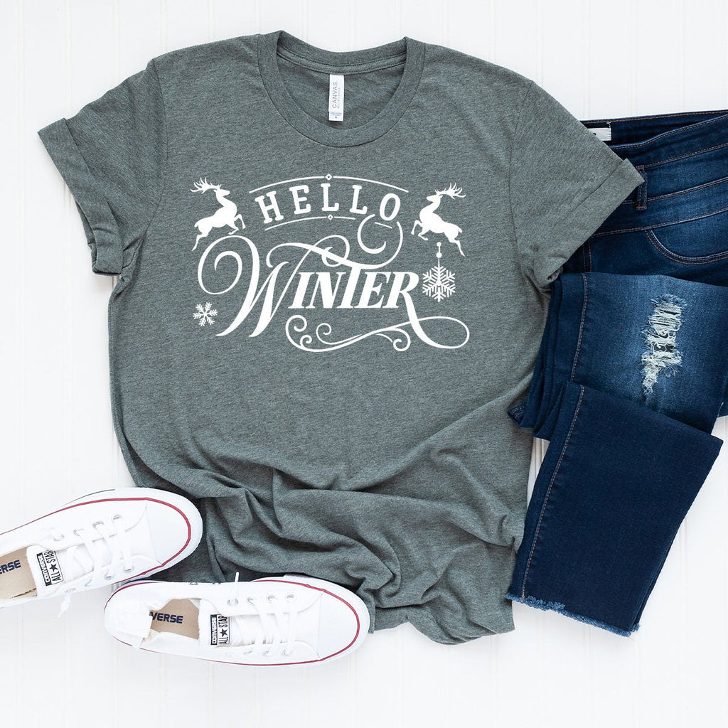 Hello Winter T-Shirt, Love Shirt, Christmas Time Snow Lover product image 5