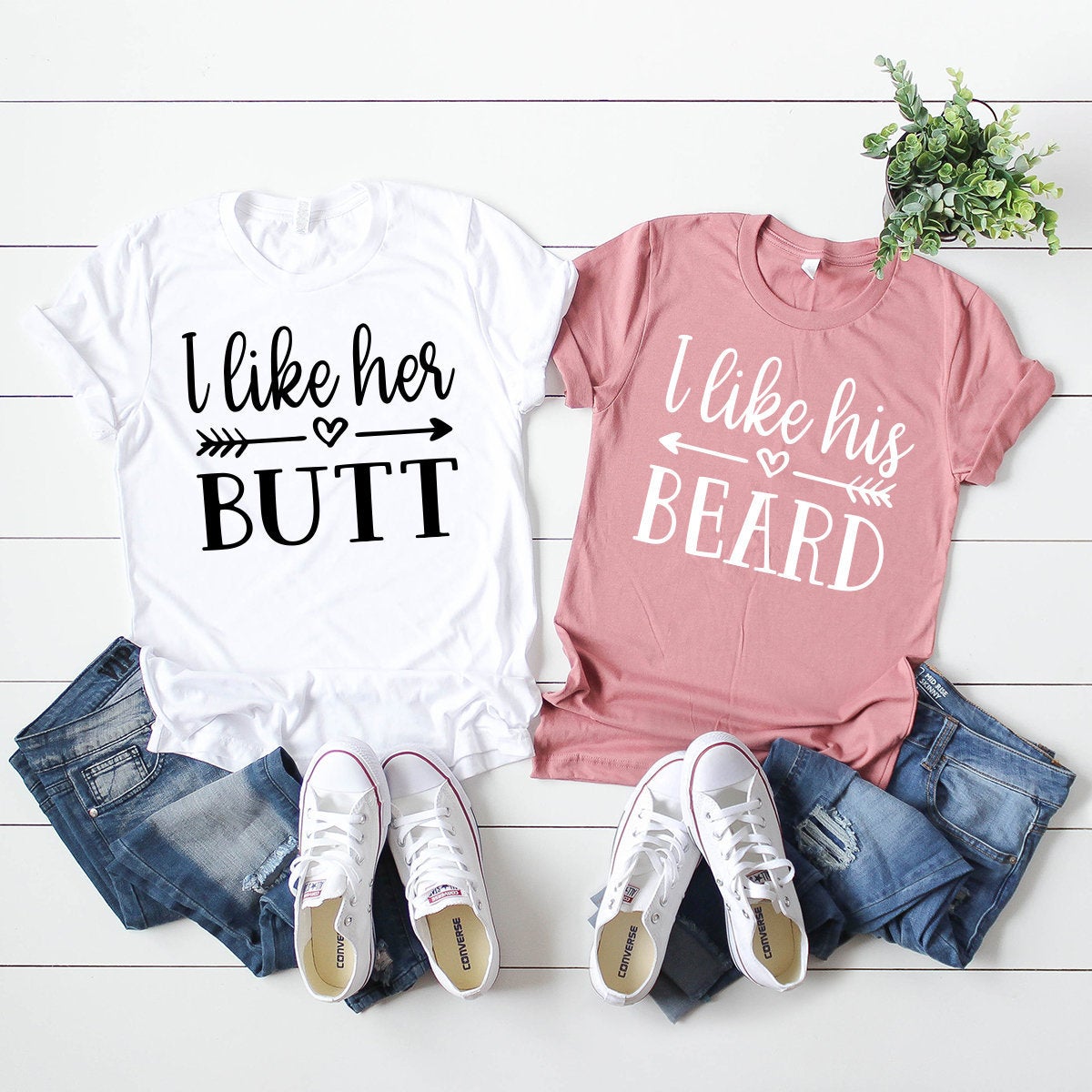 Matching Couple Shirts, Couples Beard And Butt Shirt product image 1