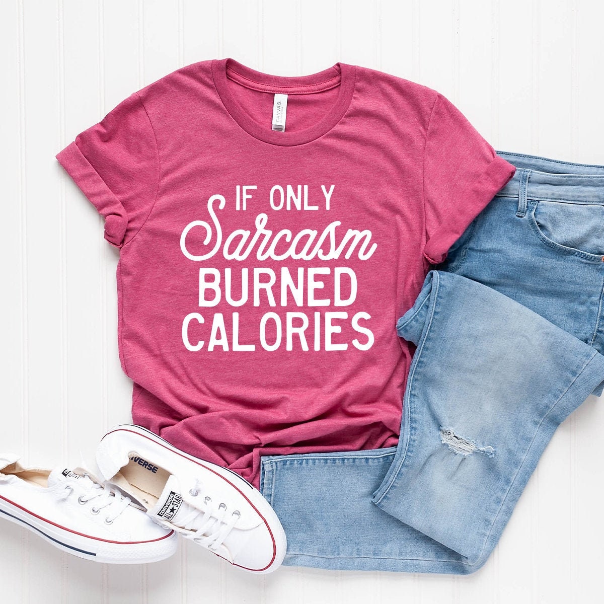 Sarcastic Slogan Shirt, Sarcasm Burned Calories T-Shirt product image 1