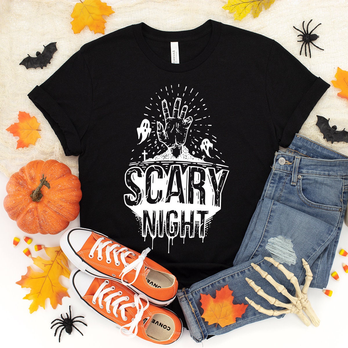 Scary Night, Halloween Gift, 2022 shirt, Funny Fall Spooky product image 1