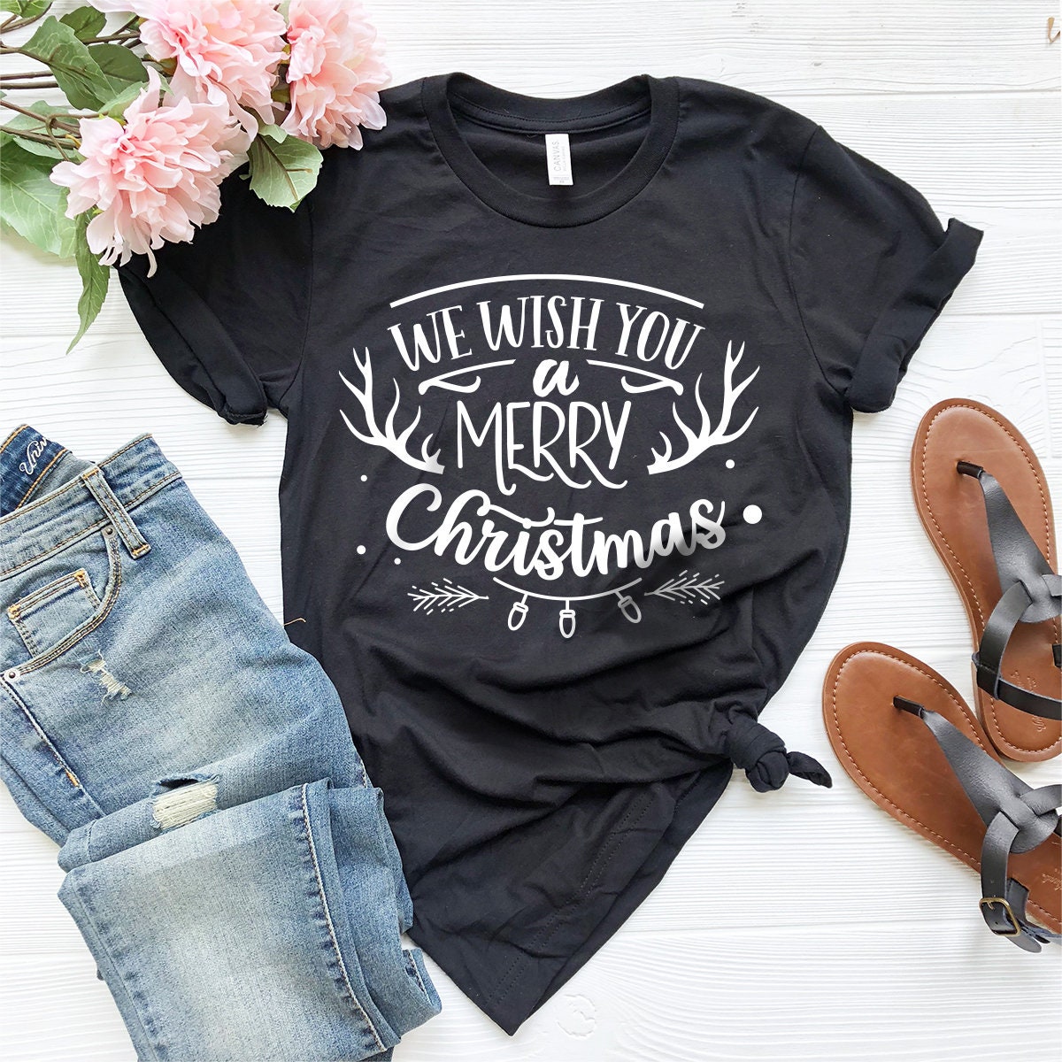 We Wish You A Merry Christmas T-Shirt, Party Tee, Graphic product image 2