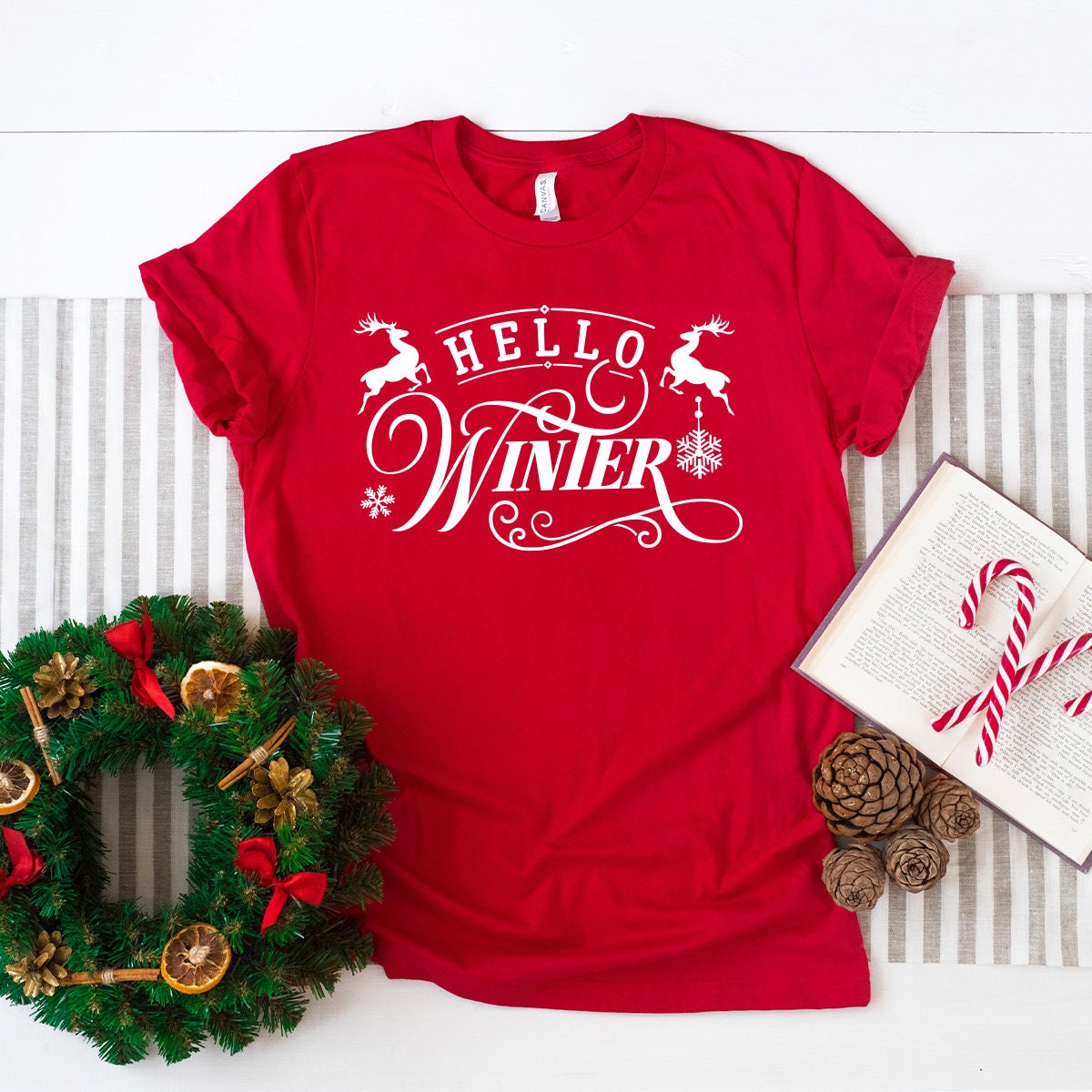 Hello Winter T-Shirt, Love Shirt, Christmas Time Snow Lover product image 1