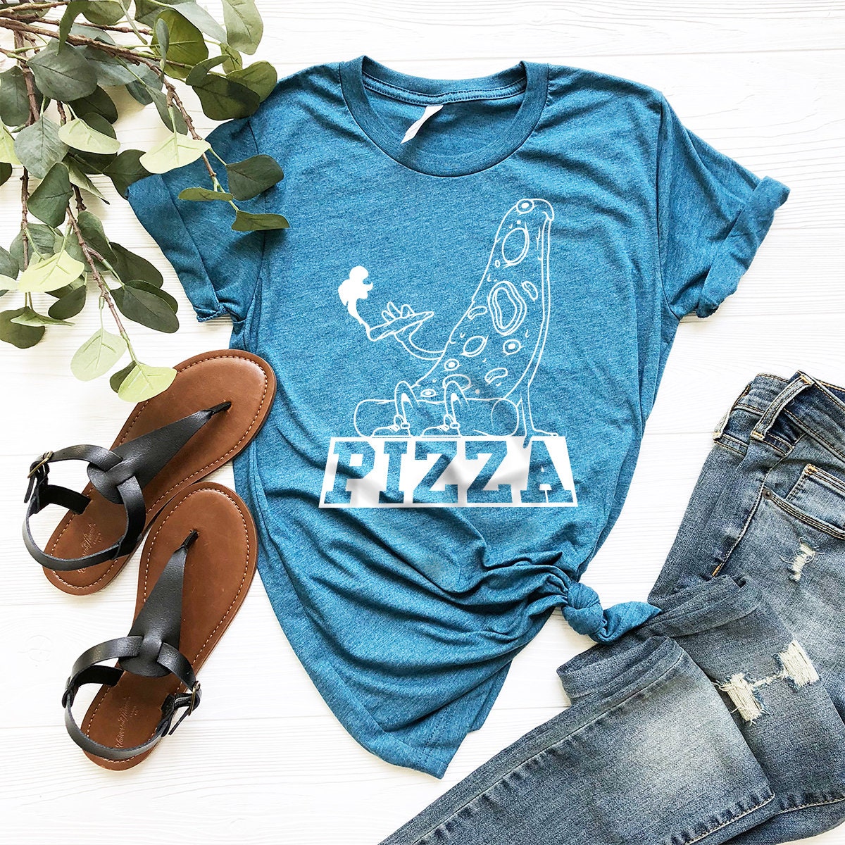 Funny Weed Shirt, Smoking Pizza Tee, Cannabis Marijuana product image 2