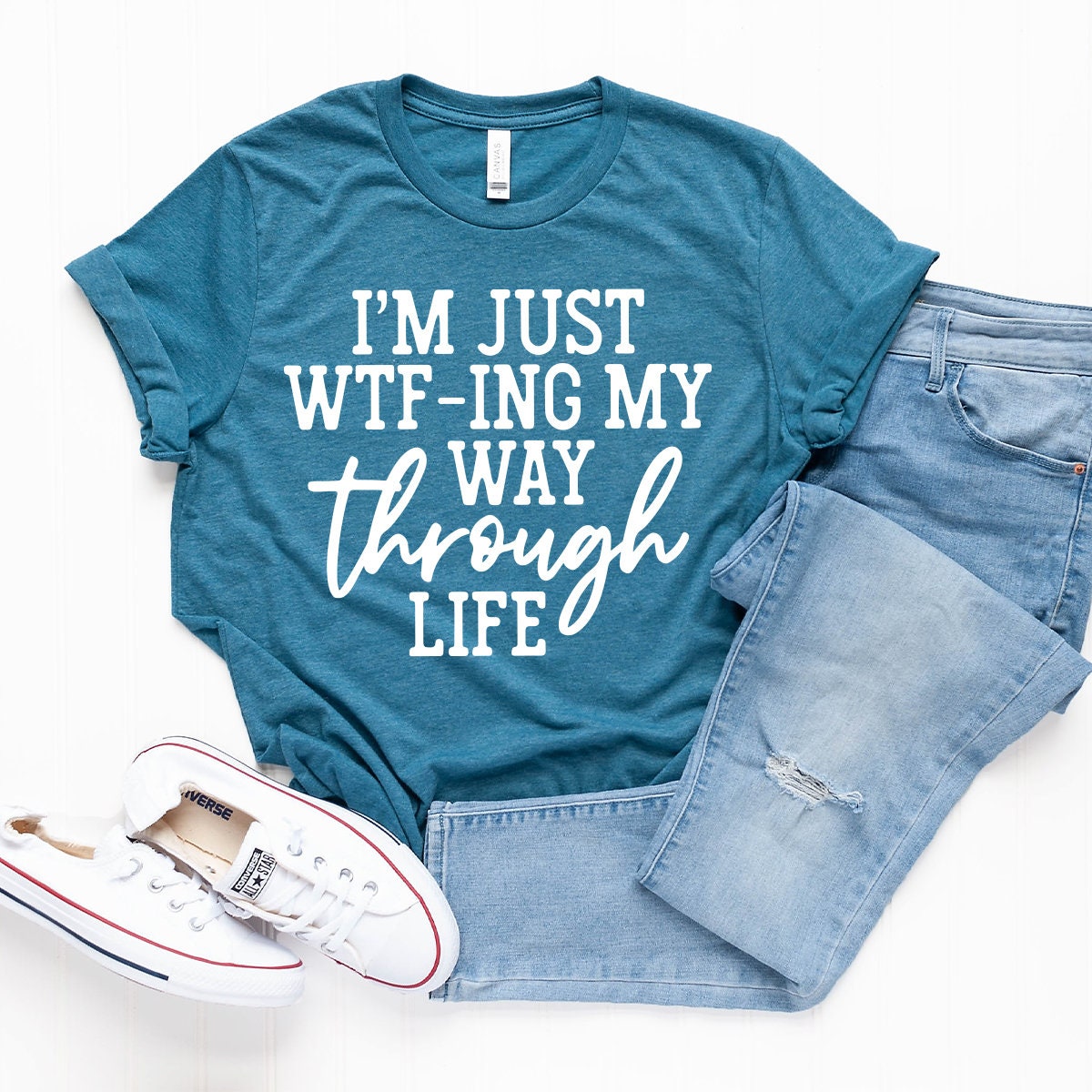 I'm Just WTF-ing My Way Through Life Shirt, Sarcastic Mom product image 4