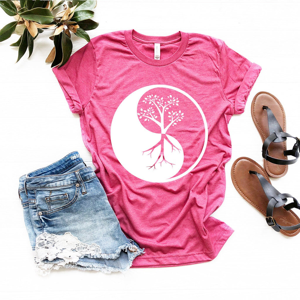 Yin Yang Tree Shirt, Yoga Tee, Funny Gift product image 4