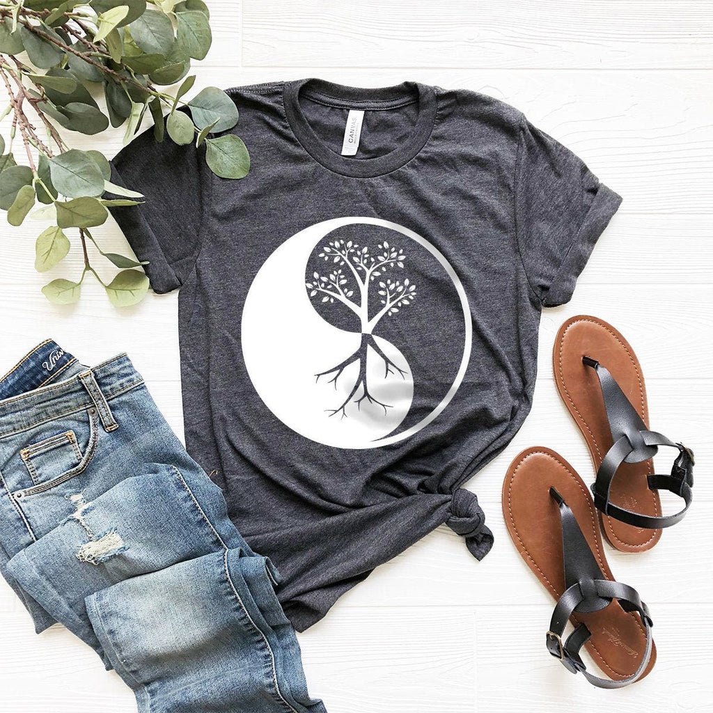 Yin Yang Tree Shirt, Yoga Tee, Funny Gift product image 1