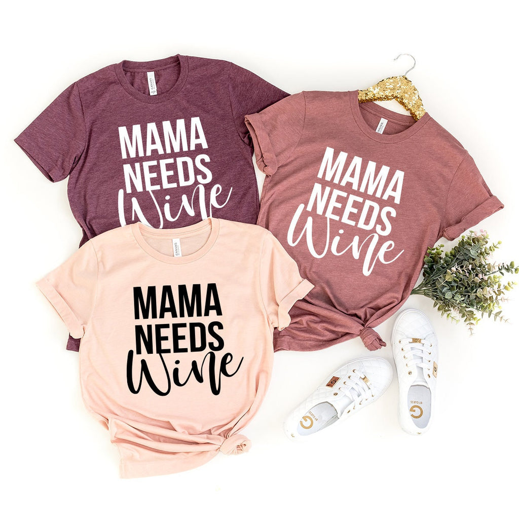 Mama Needs Wine Shirt, Lover Tee, Funny Drinking Tshirt product image 1