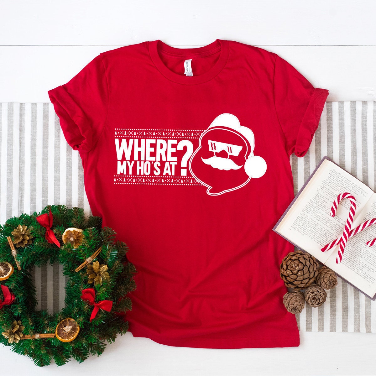 Funny Santa shirt, Christmas Holiday Gift Graphic Tee product image 1