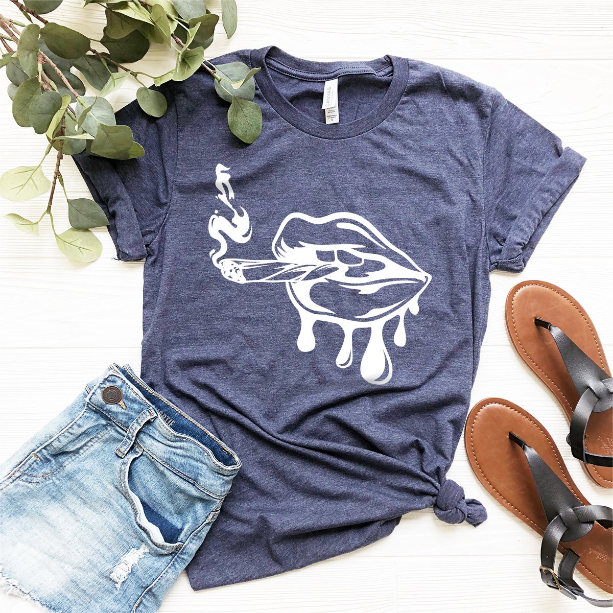 Dripping Lips Weed Shirt, Joint Drip Cannabis ,Marijuana product image 5