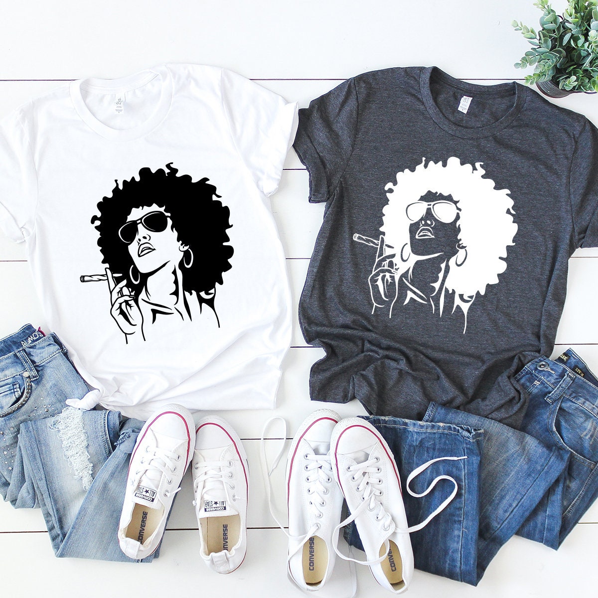 Marijuana Shirt, Weed Afro Girl Tee, Smoking Black Women product image 5