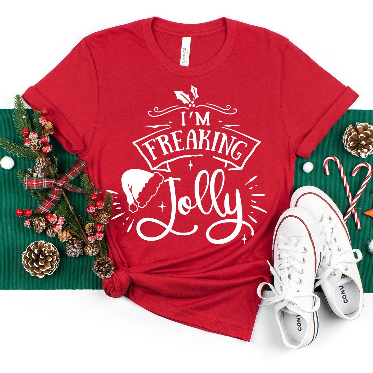 Christmas shirt, I'm Freaking Jolly T-Shirt, gift, Holiday product image 3