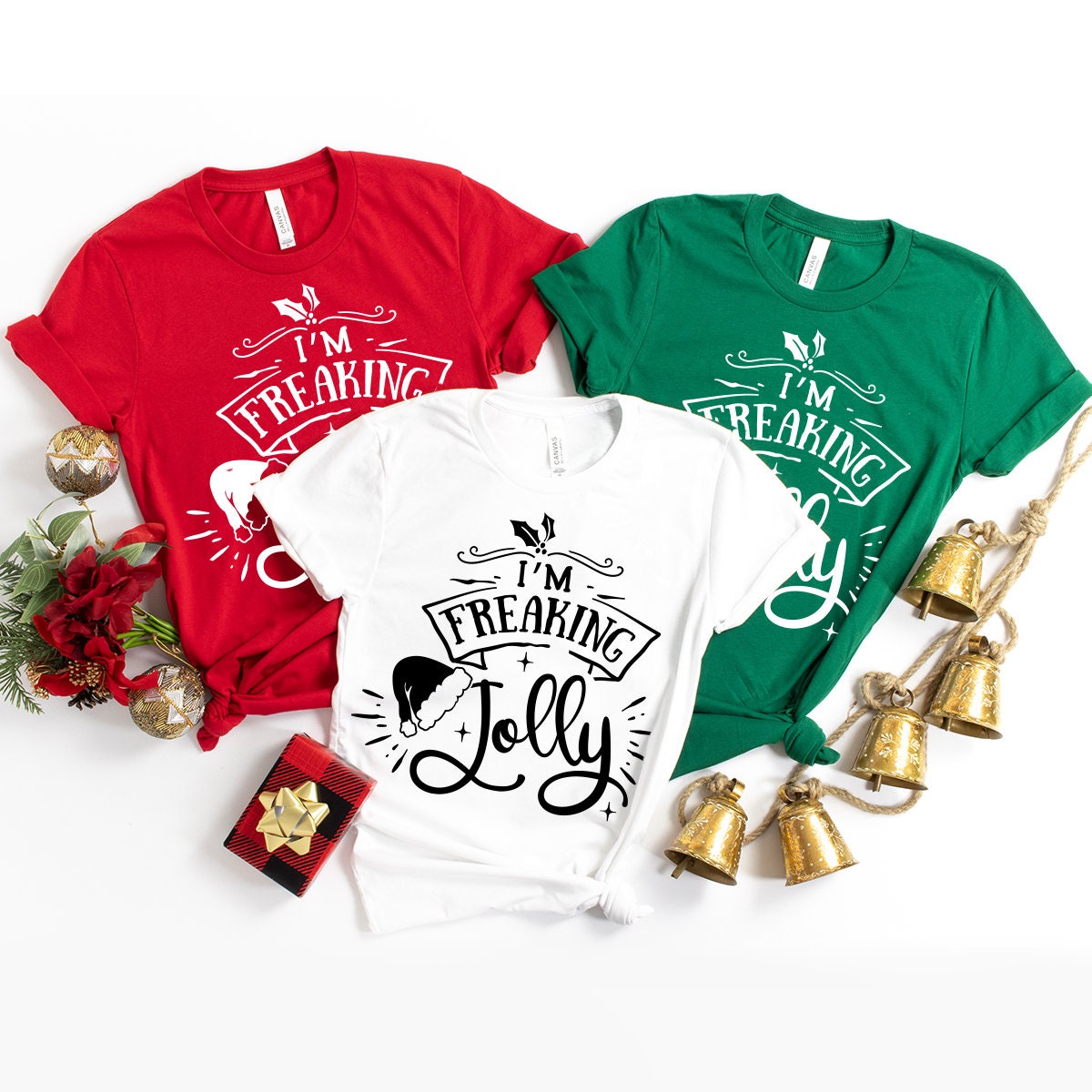 Christmas shirt, I'm Freaking Jolly T-Shirt, gift, Holiday product image 4