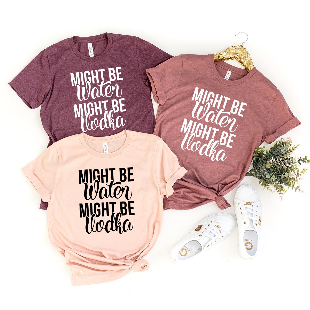 Funny Drinking Shirt, Vodka Saying Might Be Water Be Women product image 3