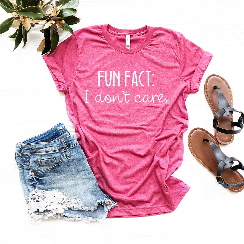 Fun Fact I Don’t Care Tee, Funny Shirt, Sarcasm Women product image 5