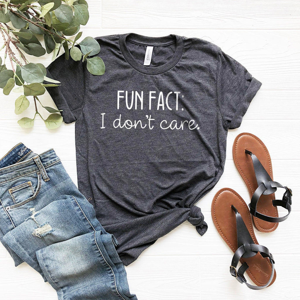 Fun Fact I Don’t Care Tee, Funny Shirt, Sarcasm Women product image 2