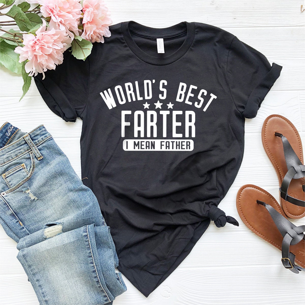Father Humor Shirt, Farter Tee, World's Best I Mean product image 2