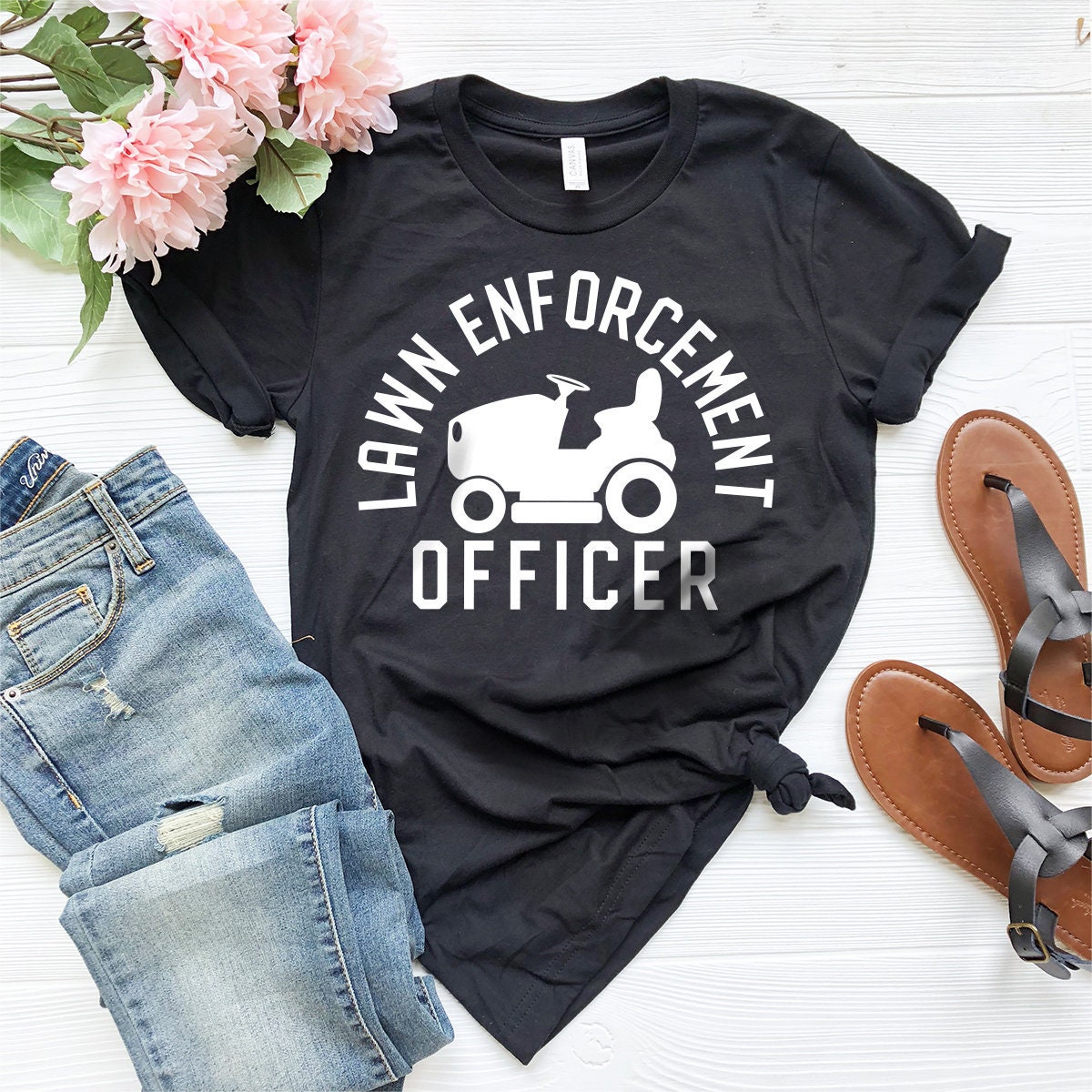 Gardener Dad Shirt, Lawn Enforcement Officer T-Shirt, Guy product image 3