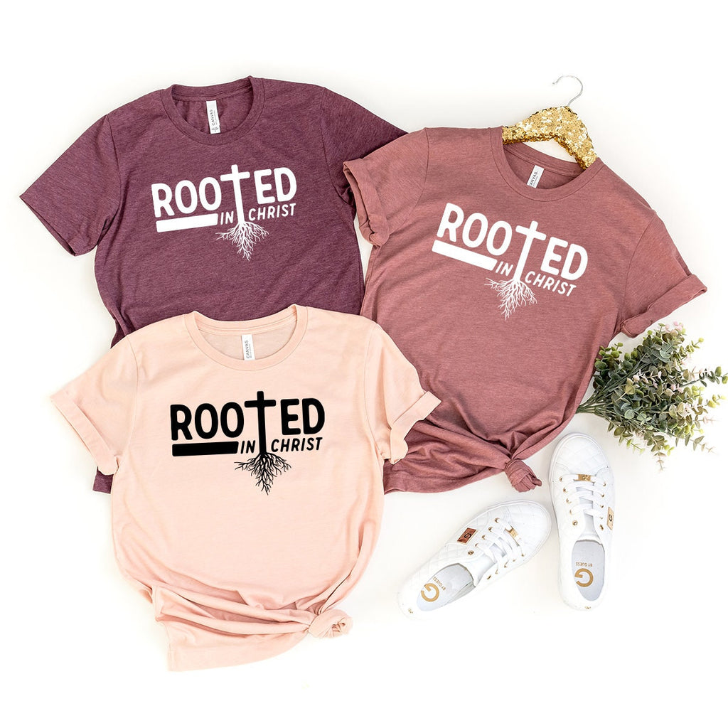 Rooted In Christ T-Shirt, Christian Shirt, Inspirational product image 3