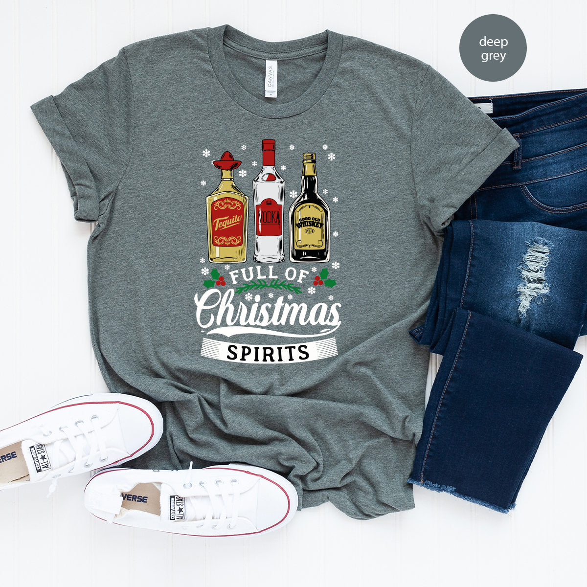 Tequila Vodka Whiskey T Shirt, Funny Christmas Shirts product image 4